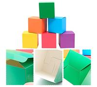18 Piezas Cajas de Regalo Cuadradas con Tapa Caja de Regalo Papel Kraft Coloridas - 10 x 10 x 10 cm - Cajas Cartón Cuadradas DIY Cajas de Regalo para Cumpleaños, Bodas, Fiestas, Madre, Navida