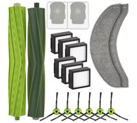 18 Piezas Combo j7 Repuesto Compatibles con iRobot Roomba Combo j7+, Combo j9+, 10 Max, 2 Cepillos Giratorios, 6 Cepillos Laterales, 6 Filtros, 2 Bolsas Para El Polvo, 2 Almohadillas Para Fregona