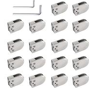 18 piezas de abrazadera de espiga de acero inoxidable, abrazaderas de vidrio, abrazadera de piso de vidrio, soportes de vidrio ajustables en forma de U, abrazadera de estante de vidrio de seguridad