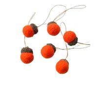 18 piezas de adornos de bellota de fieltro, pompones de lana, decoración de bolas de bellota, guirnalda colgante de piñas de pino for árbol de Navidad, decoración de pared de granja(Oranje)