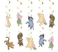 18 piezas de decoraciones de Winnie para baby shower, espirales colgantes, serpentinas clásicas Pooh, suministros para fiesta de cumpleaños, decoración colgante