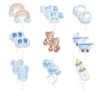 18 piezas de decoraciones para tartas, baby shower, cupcakes, postres, decoraciones de fiesta de niños, decoraciones de baby shower, lindas decoraciones