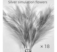 18 Piezas de Flores Artificiales Plateadas - Ramo de Pampas Falsa, Relleno para , Decoración para Hogar y Cocina, Arreglo Floral para Mesa, Boda, , Decoración para de la , Regalo de Ramo para de la
