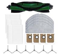 18 Piezas de Repuesto para Cecotec Conga 7490 Ultimate Home X-Treme Genesis Robot Aspirador, 1 Cepillo Giratorio, 3 Filtros HEPA, 4 Paños de Fregona, 4 Bolsas para el Polvo, 6 Cepillos Laterales(A)