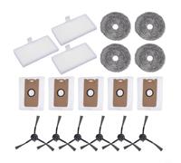 18 piezas de repuesto para Uwant U200 Pro para edison 2 Plus U250 U290 Robot Aspirador - Kit de bolsa de polvo con filtro de cepillo lateral