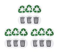 18 Piezas Etiqueta Ambiental Reciclable Reciclaje de Basura Autoadhesivas Etiquetas Adhesivas Impermeables para el Hogar al Aire Libre para Oficina Hogar Escuela PVC Recubierto de