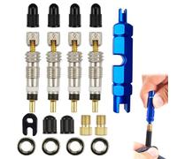 18 Piezas Juego De Núcleo De Válvula Presta, Núcleo De Válvula Bicicleta, con Adaptadores Y Llave Obus, Ligero Y Portátil, para Repuesto Reparación De Bicicletas