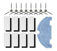 (18 piezas) M330 Pro piezas de repuesto compatibles con robot aspirador Lefant M330/M330 Pro, 8 cepillos laterales, 8 filtros HEPA con filtros de espuma, 2 almohadillas para fregona, kit de accesorios