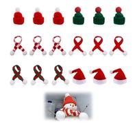 18 Piezas Mini Gorro de Papá Noel y Bufandas de Navidad, Decoraciones Navideñas Adorables para Objetos, Accesorios Fáciles de Usar para Navidad, Fiestas, Proyectos de Bricolaje y Fotos