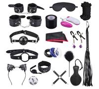 18 Piezas SM Bondage Kit, BDSM Restraints Kits con Máscara y Sexual Esposas, Erótico Set Juguetes Sexuales para Parejas Bondage Set Esposas para Principiantes y Experimentados