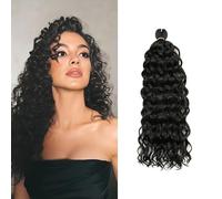 18 Pulgadas 3 Paquetes Hawaii Curl Crochet Hair Extensiones de Cabello Trenzado Ocean Wave Ombre Pelo Ondulado Extensiones de Cabello Sintetico para Mujer