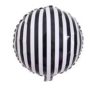 18 pulgadas blanco y negro rayado de aluminio película bola decoración de la boda cumpleaños Bar KTV Diseño Hoja de aluminio Globo muy práctico y popular