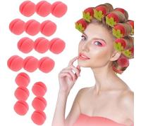 18 rulos de espuma para el cabello sin calor de fresa para rizos largos, accesorios de belleza, ahorro de tiempo matutino, estilo suave