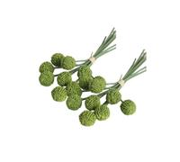 18 tallos de flores falsas, flores artificiales, paquetes de flores artificiales de 10 pulgadas, craspedia de flores permanentes para manualidades, centros de mesa, tienda de vacaciones (verde)