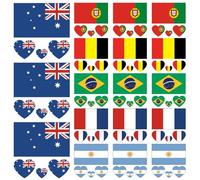 18 tatuajes temporales de 6 banderas de países, 2, 36 pulgadas, resistentes al agua, de larga duración, pegatinas de países para partidos de fútbol, para hombres, mujeres y niños (juego de 2).