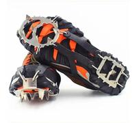 18 Teeth Steel Ice Gripper Spike For Shoes Anti Slip Climbing Hiking Snow Spikes Crampons Cleats Grips Boots Cover Crampons(Black M EU 35-40)