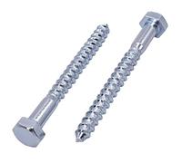 18 tornillos hexagonales de acero chapado en zinc para madera, M10 x 80 mm, tornillo hexagonal DIN 571, pernos de retención, cabeza hexagonal, tirafondos (18, M10 x 80 mm)