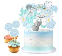 18 unidades de decoración para tartas, baby showers, diseño de elefante, decoración para tartas, decoración de tartas para bebés