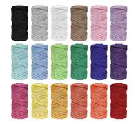 18 unidades de hilo de macramé de 2 mm x 30 m, hilo de algodón, cuerda de algodón, juego de macramé, hilo de algodón de macramé, juego de hilo de algodón para manualidades, manualidades, punto