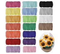 18 unidades de hilo de macramé de 2 mm x 30 m, hilo de algodón, cuerda de algodón, juego de macramé, hilo de algodón de macramé, juego de hilo de algodón para manualidades, manualidades, punto