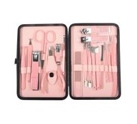 18 Unids/caja Cortadores de Manicura Juego de Cortaúñas Rosa Cuchara de Oreja de Acero Inoxidable para el Hogar Cortaúñas Herramienta de Tijeras de Uñas de Pedicura, Rosa, A