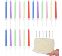 18 velas con llama colorida velas coloridas para tarta de cumpleaños, fiesta de cumpleaños, fuente para tartas, vela mágica, vela de fiesta 6 x 0,5 cm