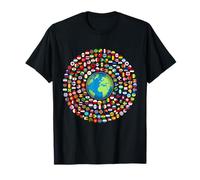 180 banderas, banderas del mundo, mapa del mundo con banderas. Camiseta