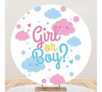 180 cm Fondo Para Niño o Niña - Bebé Sexo Revelar y Bautismo Fiesta Círculo Cubierta - Azul Rosa Linda Nube Patrón Fotografía Estudio Soporte Accesorios