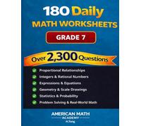 180 Daily Math Worksheets: Grade 7