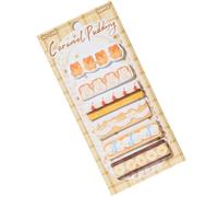 180 hojas de papel adhesivo de notas de postre de dibujos animados, tiras de marcadores para cuaderno, planificador, diario, adhesivo para suministros