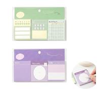 180 Notas Adhesivas Planificador Diario y Seguimiento de Vida, 2 Sets de para Libros, Bloc de Notas, 5x5cm, Notas Autoadhesivas para Material Escolar y Regalos Cumpleaños Niños, Posits para Libros