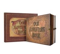 180 Page DIY Travel Photo Album Our Adventure Book Leather Retro Creative Anniversary Wedding Guest Memory Gift(Yellow)