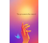 180 Page Hardcover Lined Journal 6×9 - The Process Is the Reward Gradient Aesthetic Notebook with Warm Orange-Purple Background, Hand & Butterfly Design