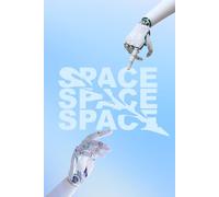 180 Page Lined Journal 6×9 - Light Blue Y2K Robotic Retro Futurism Aesthetic Journal with Chrome Robot Hands & Space Typography Cover