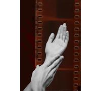 180 Page Paperback Lined Journal 6×9 - Gift Dark Red Black Cinematic Aesthetic Notebook with Film Strip and Hands Cover