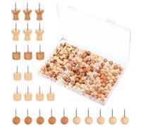 180 Pcs Chinchetas para Corcho, Chinchetas de Madera para Tableros de Corcho, Chinchet para Tableros de Corchos, Fotos de Mapamundi, Oficina, Escuela, Hogar (6 Estilos)
