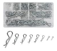 180 Piezas Pasadores Partidos, 8 Tamaños Pasadores de Chaveta en R de Acero Inoxidable, Pinzas de Chaveta R Clip Cotter Pin, Kit de Surtido de Chavetas con Caja para Remolque Tractor Cortacésped
