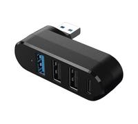 180° Rotatable 4 Port USB3.0 2.0 Hubs USB C High Speed Data Transfer Hard Disk Splitter Adapter for Laptop Desktop Portable USB Dock