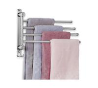180 Rotation Towel Holder Stainless Steel Bath Towel Holder with 4-armed Swivel Arm Towel Rail Wall-mounted Bathroom Towel Rails Brushed for Bathroom