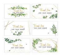 180 Tarjetas de Thank You For Your Order Tarjetas de Agradecimiento al Cliente de Apoyar a las Pequeñas Empresas Tarjetas de Nota de Agradecimiento Verde y Lámina de Oro para en Línea o Tiendas