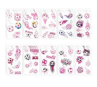 180 unidades (30 hojas) Pink Football Temporary Tattoos, VEINARDYL Waterproof Football Tattoo Sticks, Sport Face Tattoos para pegar, tatuajes de transferencia extraíbles para fiesta de fútbol