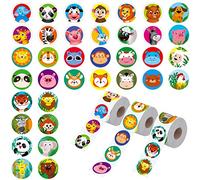 1800 calcomanías redondas de animales, 36 diseños adorables de dibujos animados para animar a la recompensa del profesor para niños, decoración de fiestas, calcomanías para escuela, aula, hogar