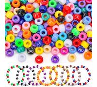 1800 Cuentas de Poni de 9 mm Acrílico Cuentas de Colores Cuentass de Pelo para Trenzas Cuentass de Plástico Coloridas Bolas para Pulseras Para Pulseras de la Amistad Collares llaveros y Bisutería