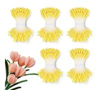 1800 estambres de doble cabeza para hacer flores, estambre de polen floral amarillo mate de 2 mm, pistilo artificial para manualidades, arreglos de ramo hechos a mano (amarillo)