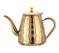 1800 ml / 60.87 oz Tetera de acero inoxidable con colador y asa para preparar hojas de té sueltas y bolsitas de té, se puede calentar directamente sobre una llama abierta