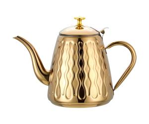 1800 ml / 60.87 oz Tetera de acero inoxidable con colador y asa para preparar hojas de té sueltas y bolsitas de té, se puede calentar directamente sobre una llama abierta