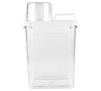 1800 ML Dispensador de Detergente para Lavadora, Caja de Almacenamiento Hermético, Dosificadora para Detergente en Polvo Líquido Suavizante con Vaso Medidor + Bolígrafo/Pegatina