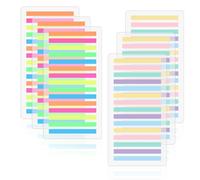 1800 Notas Adhesivas y Marcadores de Página, Tiras Marcadoras de Colores en Transparentes y Tonos Pastel