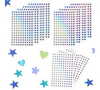 1800 pegatinas con holograma en forma de hoja, estrellas, corazones, estrellas, puntos, autoadhesivas, pequeñas pegatinas con holograma, para álbumes de recortes, como recompensa para el aula (corazón