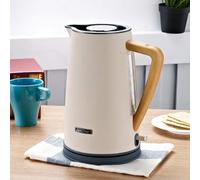 1800W Hervidor eléctrico de acero inoxidable con mango de plástico de madera 1.7L #304 Agua de calefacción SS de grado alimenticio en 5 minutos, hogar, blanco, blanco, hogar, oficina, al aire libre